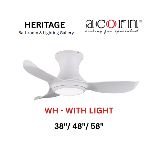 Acorn DC-368H WH With Light Ceiling Fan