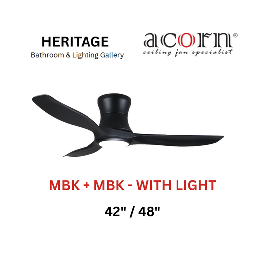 Acorn DC-168H MBK+MBK With Light Ceiling Fan