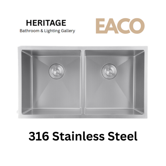 EACO Nano Honeycomb 316 Stainless Steel Double Bowl Sink