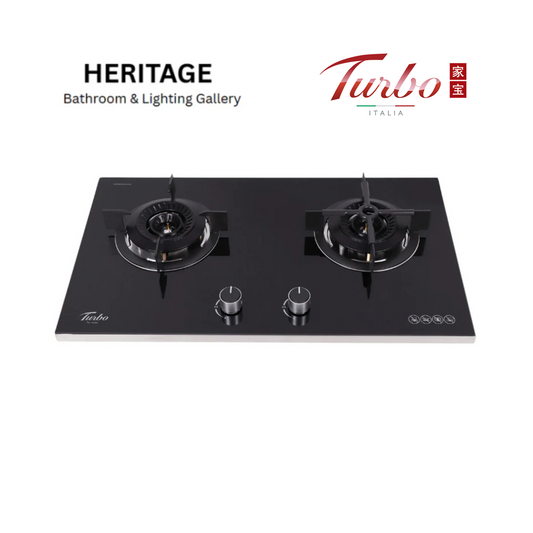 Turno Tornado T8805 78cm 2 burner inner flame glass hob