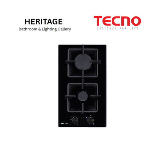 Tecno 2-Burner 30cm Tempered Glass Domino Cooker Hob
