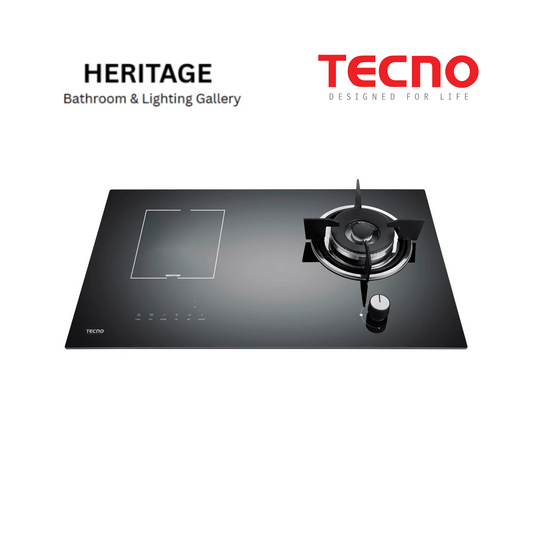 Tecno 73cm Gas-Induction Hybrid glass hob