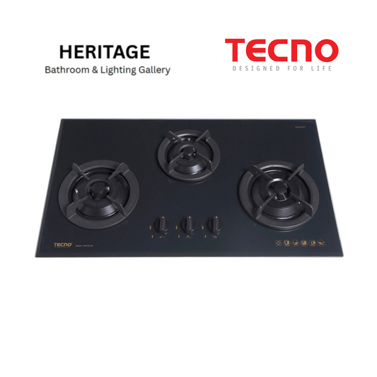 Tecno 3-Burner 86cm Tempered Glass Cooker Hob