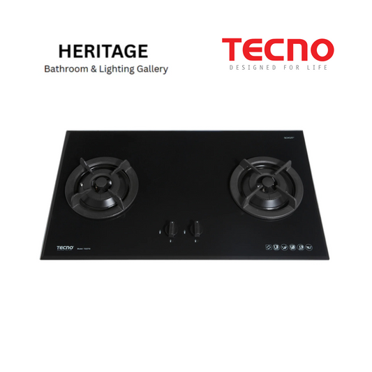 Tecno 2-Burner 86cm Tempered Glass Cooker Hob