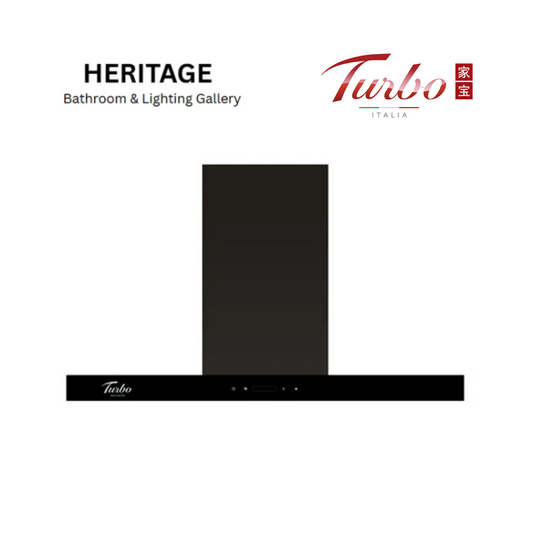 Turbo Incanto TAE910 90cm black colour chimney hood with touch control
