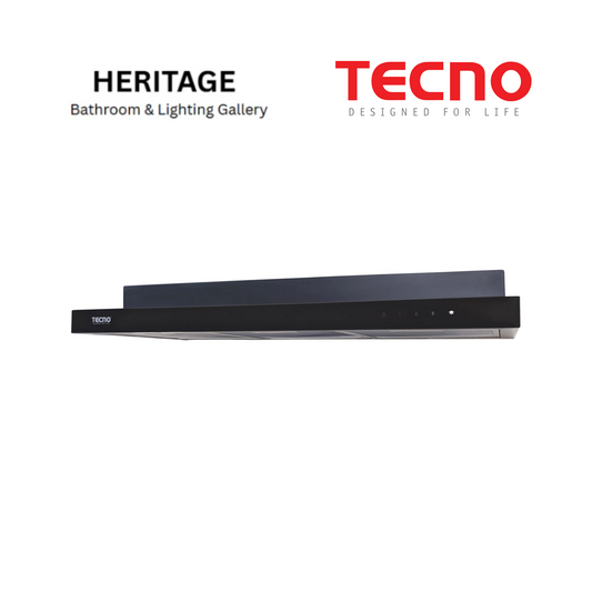 Tecno Slim Line Cooker Hood With LED Touch Controls (Full Black)