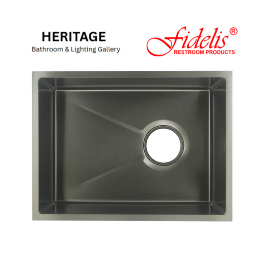 Fidelis Embossed Nano Black Kitchen Sinks (Undermount Sink)