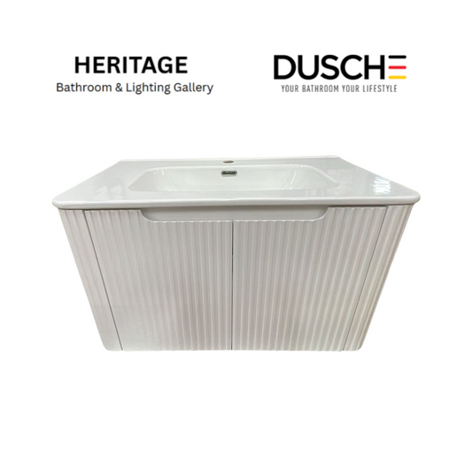 Dusche 2008103FMW-HL 80cm Basin Cabinet - (Fluted Matt White)