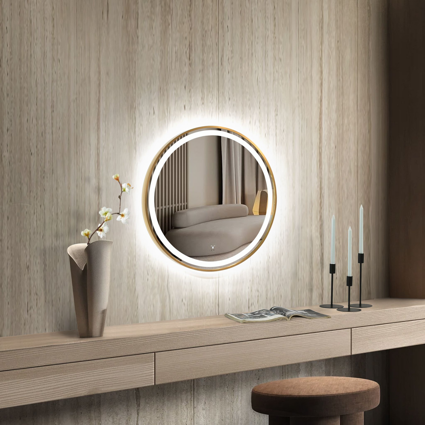 Glorex 60cm Handwave Mirror With Light
