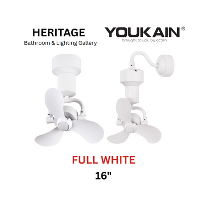 Youkain YJ-713 16" Full White Corner Fan
