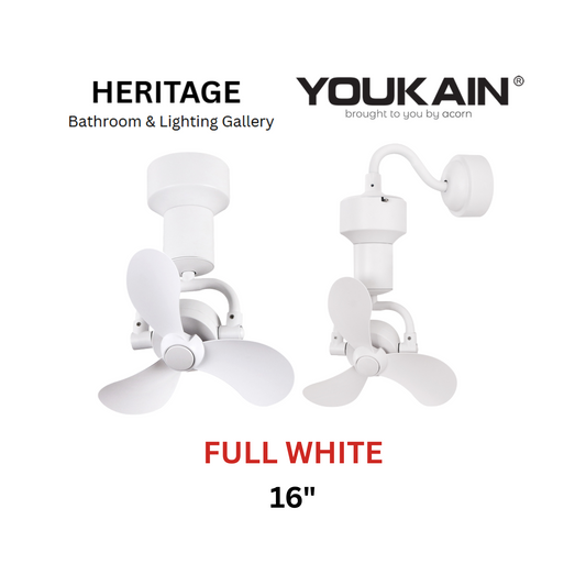 Youkain YJ-713 16" Full White Corner Fan