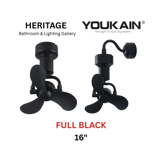 Youkain YJ-713 16" Full Black Corner Fan