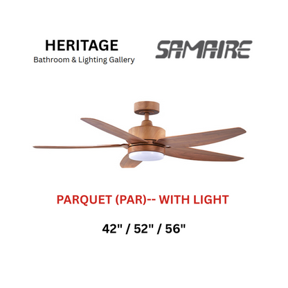 Samaire 5 Blade Parquet (PAR) With Light Ceiling Fan