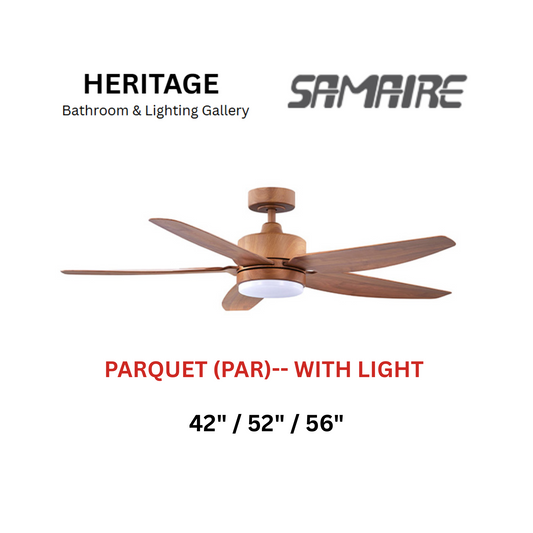 Samaire 5 Blade Parquet (PAR) With Light Ceiling Fan