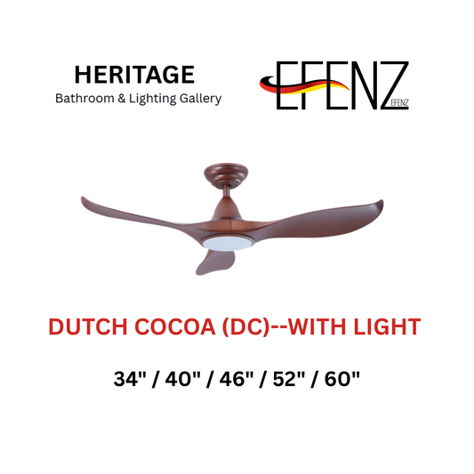 EFENZ Dutch Cocoa With Light Downrod Design Limited Edition Series Ceiling Fan