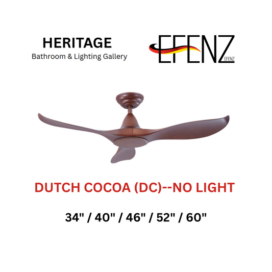 EFENZ Dutch Cocoa No Light Downrod Design Limited Edition Series Ceiling Fan