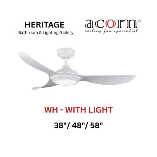 Acorn DC-368 White With Light Ceiling Fan