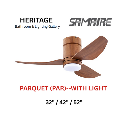 Samaire Parquet With Light Hugger Design Ceiling Fan