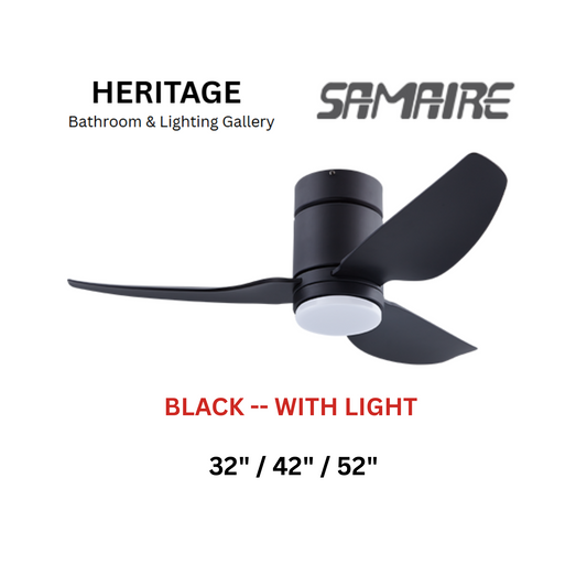 Samaire Black With Light Hugger Design Ceiling Fan