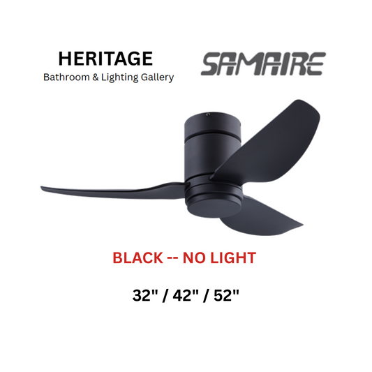 Samaire Black No Light Hugger Design Ceiling Fan