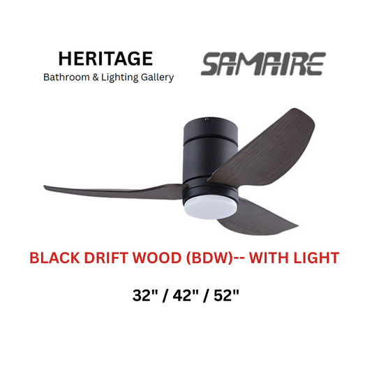 Samaire Black Drift Wood (BDW) With Light Hugger Design Ceiling Fan