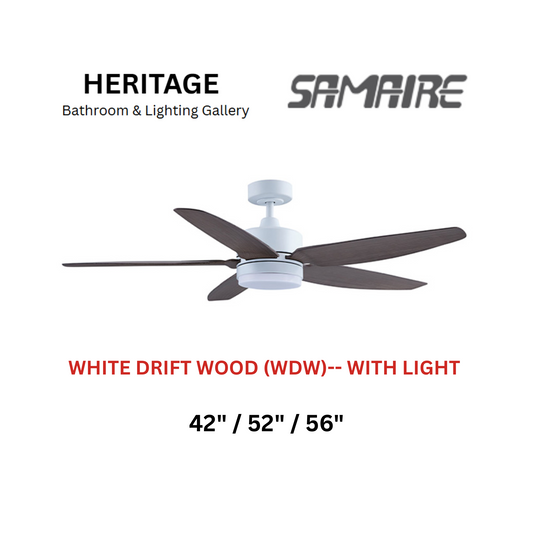 Samaire 5 Blade White Drift Wood (WDW) With Light Ceiling Fan