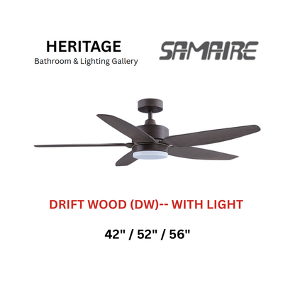 Samaire 5 Blade Drift Wood (DW) With Light Ceiling Fan