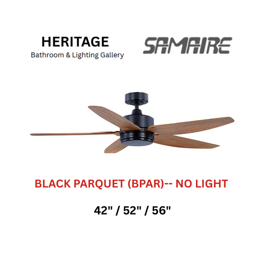 Samaire 5 Blade Black Parquet (BPAR) No Light Ceiling Fan