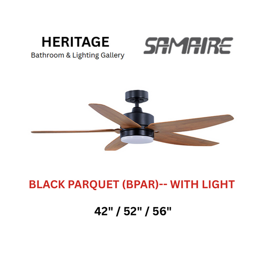 Samaire 5 Blade Black Parquet (BPAR) With Light Ceiling Fan