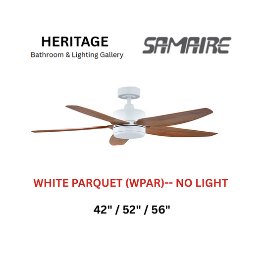Samaire 5 Blade White Parquet (WPAR) No Light Ceiling Fan
