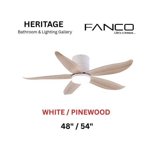 Fanco Rito 5 White/ Pinewood With Light Ceiling Fan