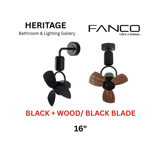 Fanco Dono 16" Black Corner Fan