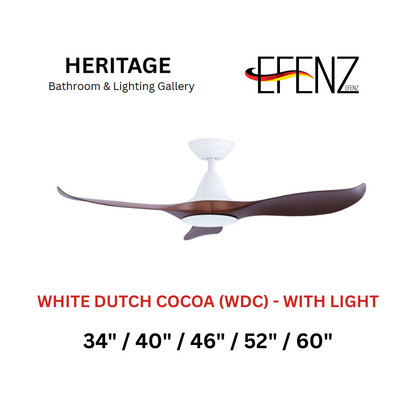 EFENZ White Dutch Cocoa With Light Downrod Design Limited Edition Series Ceiling Fan