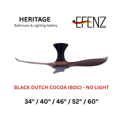 EFENZ Black Dutch Cocoa No Light Hugger Design Limited Edition Series Ceiling Fan