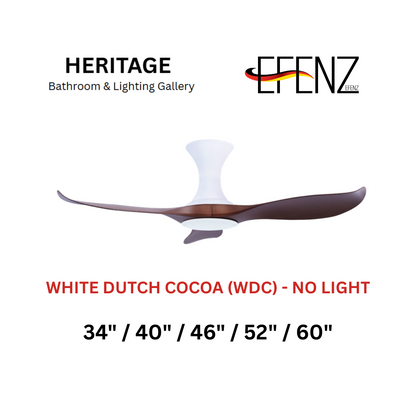 EFENZ White Dutch Cocoa No Light Hugger Design Limited Edition Series Ceiling Fan