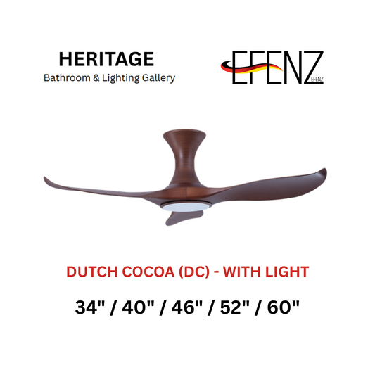 EFENZ Dutch Cocoa With Light Hugger Design Limited Edition Series Ceiling Fan