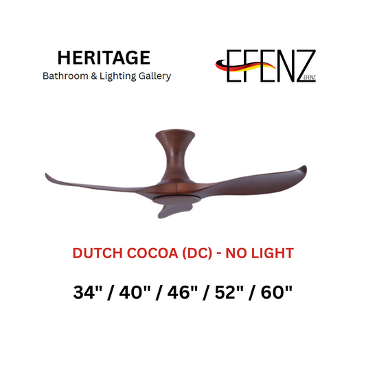 EFENZ Dutch Cocoa No Light Hugger Design Limited Edition Series Ceiling Fan