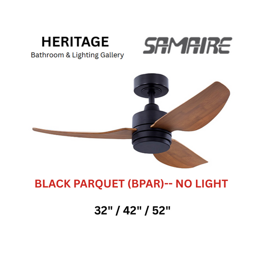 Samaire 3 Blade Black Parquet (BPAR) No Light Ceiling Fan