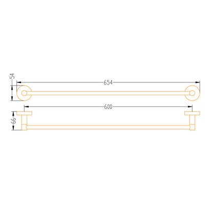 Aalto Gun Metal Single Towel Bar (61cm)