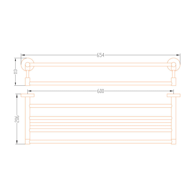 Aalto Gun Metal Towel Rack (61cm)