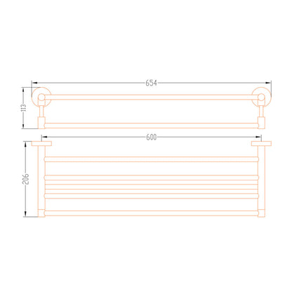 Aalto Gun Metal Towel Rack (61cm)
