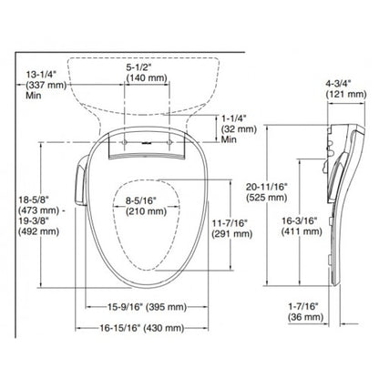 Kohler C3-050 E-Bidet Seat Cover