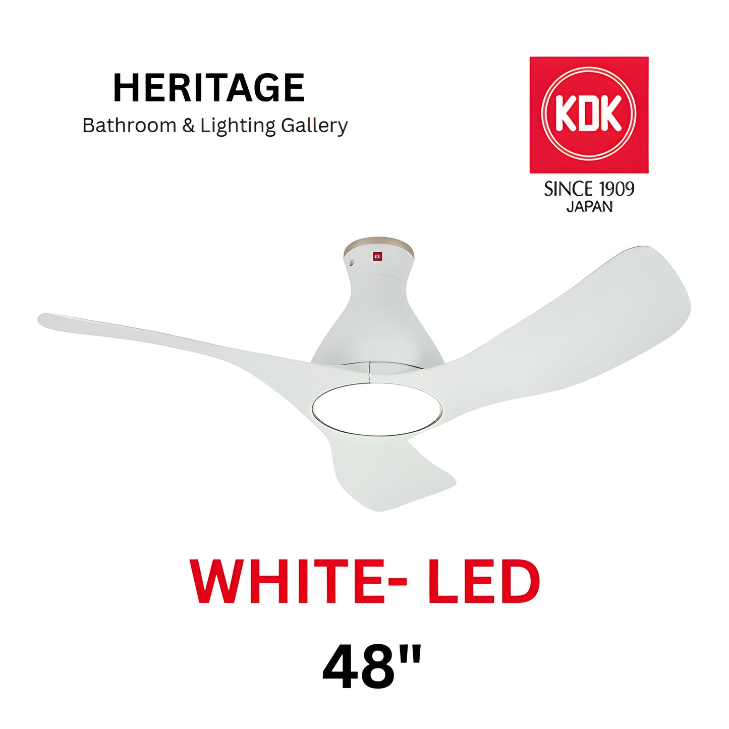 KDK E48GP With Light Ceiling Fan (WHITE)