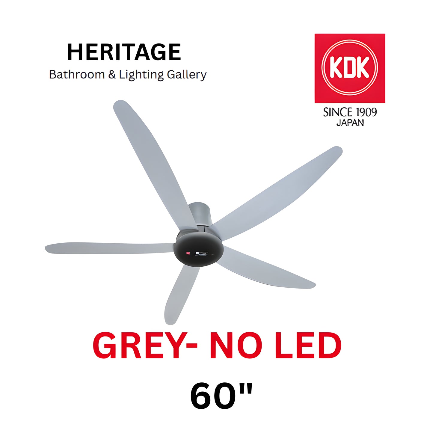 KDK T60AW No Light Ceiling Fan (GREY)