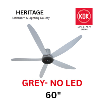 KDK T60AW No Light Ceiling Fan (GREY)