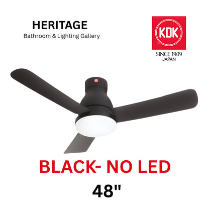 KDK U48FP With Light Ceiling Fan (BLACK)