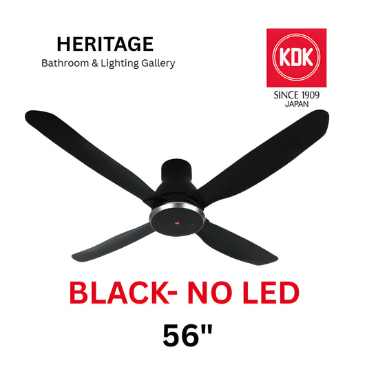 KDK W56WV No Light Ceiling Fan (Black)