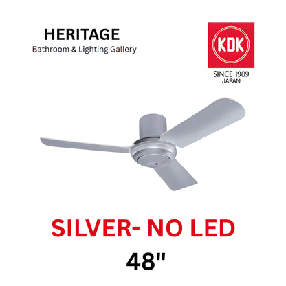KDK M40MS No Light Ceiling Fan (SILVER)