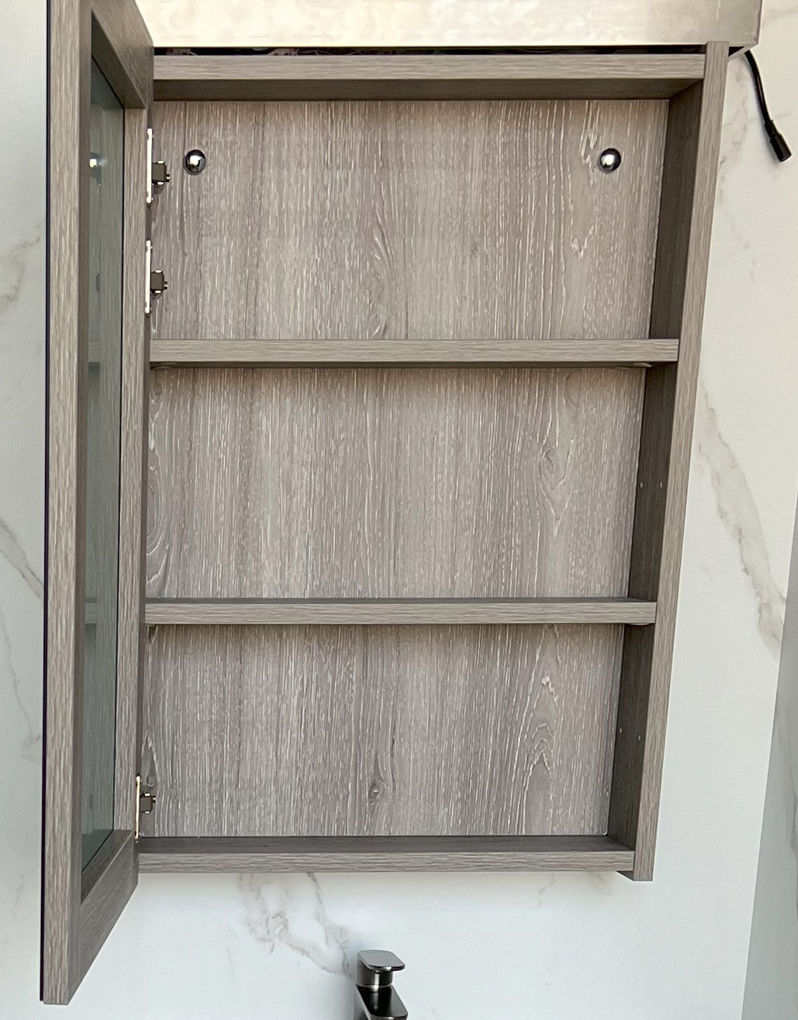 Esfera 50cm Mirror Cabinet (Weathered Grey)