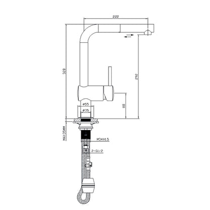 Aalto ST-51109L PULL OUT MIXER KITCHEN TAP